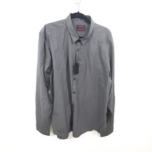 JARED LANG After Hours Slim Fit Woven Button Up Dress Shirt NEW Men Size 2X Gray